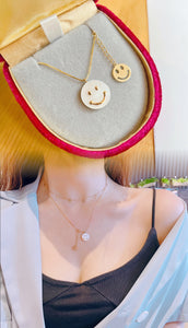 smiley gold necklace