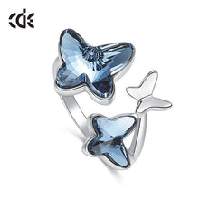 crystal butterfly ring