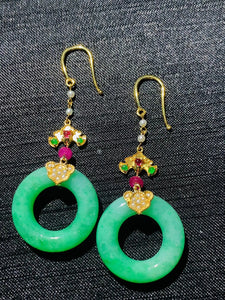 jade hoop earrings