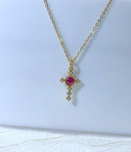 ruby diamond gold necklace