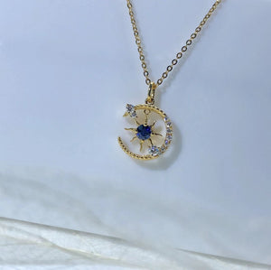 sapphire and diamond pendant yellow gold
