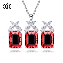red stone necklace and earring set